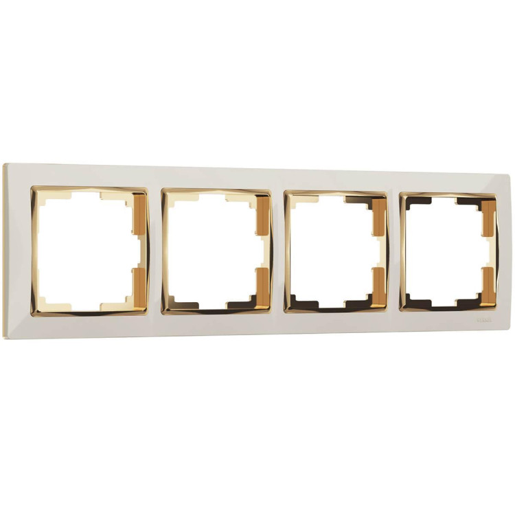 Рамка Werkel Snabb на 4 поста слоновая кость/золото WL03-Frame-04-ivory/GD 4690389083914