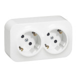 Розеточный блок Legrand Quteo 2x2К+З со шторками, белая 782223