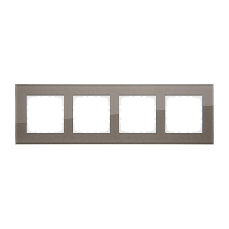 Рамка LK Studio 4-постовая, натуральное стекло (серо-коричневый) LK80 844419-1