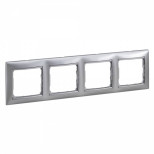 Рамка Legrand Valena Classic на 4 поста, алюминий матовый 770334