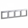 Рамка Legrand Valena Classic на 4 поста, алюминий матовый 770334