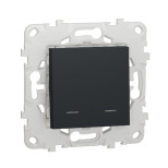 Выключатель двухклавишный Schneider Electric Unica New с подсветкой, антрацит
