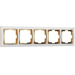 Рамка Werkel Snabb на 5 постов белый/золото WL03-Frame-05-white/GD 4690389083952