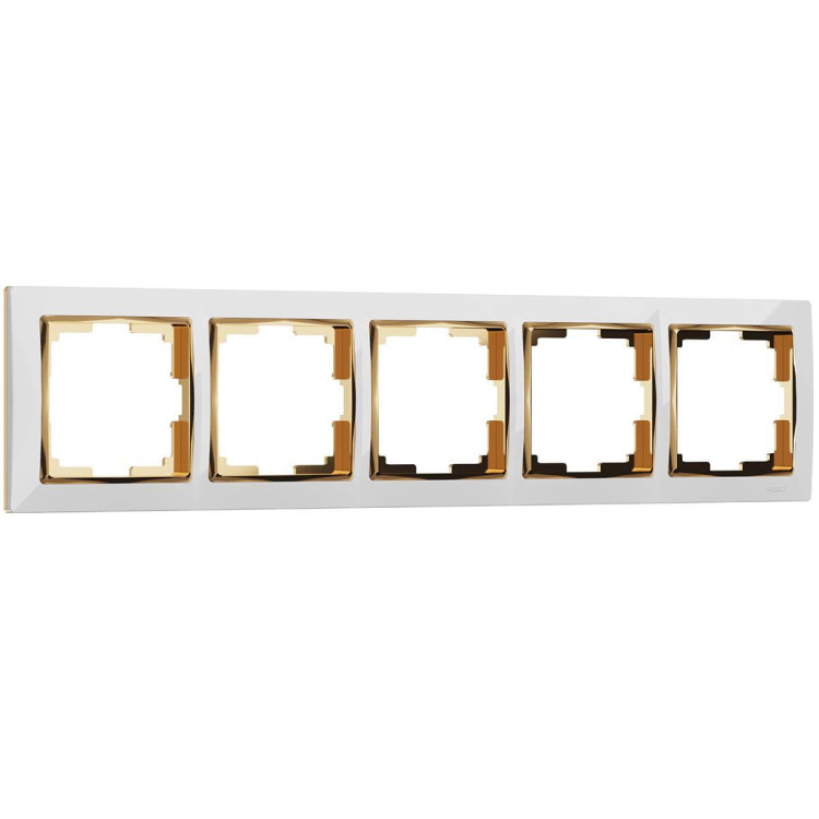 Рамка Werkel Snabb на 5 постов белый/золото WL03-Frame-05-white/GD 4690389083952