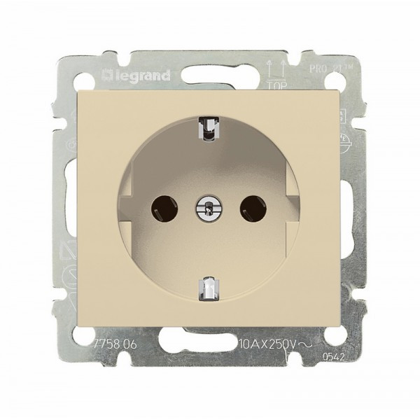Розетка силовая Legrand Valena Classic 2K+3 на винтах, слоновая кость 774320