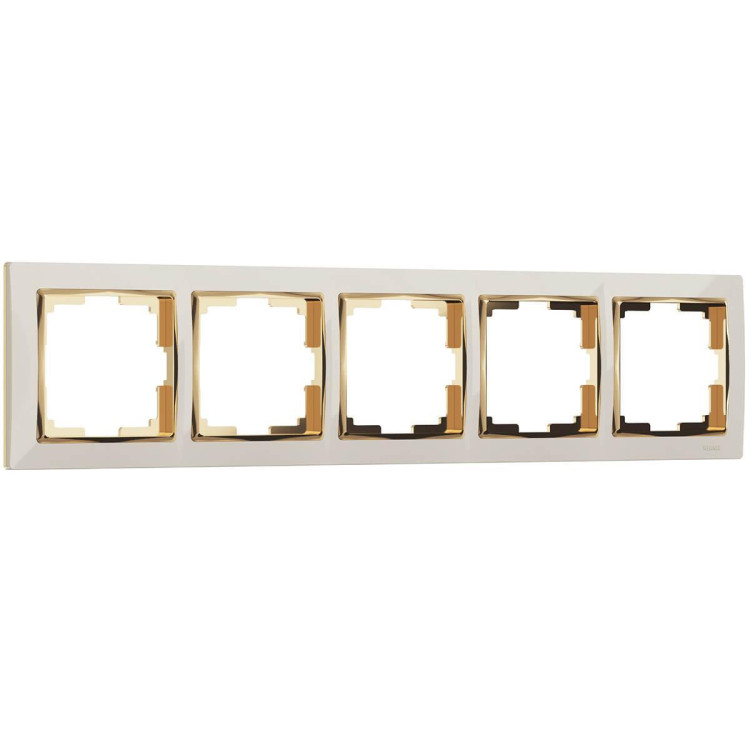 Рамка Werkel Snabb на 5 постов слоновая кость/золото WL03-Frame-05-ivory/GD 4690389083945