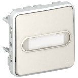 Выключатель кнопочный Legrand Plexo IP55 Н.О.+Н.З., с подсветкой, белый 069634