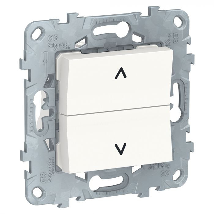 Выключатель двухклавишный для жалюзи Schneider Electric Unica New без фиксации, белый