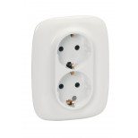 Розетка двойная Legrand Valena Allure 2x2K+3 белая 753027+754955