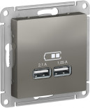 Зарядное устройство USB Schneider Electric Atlas Design сталь