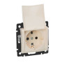 Розетка силовая Legrand Valena Classic 2K+3 с крышкой, на винтах, слоновая кость 774322