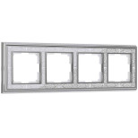Рамка на 4 поста хром/белый Werkel W0041431 4690389159459