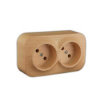 Розеточный блок Legrand Quteo 2x2К без заземления, дерево 782272