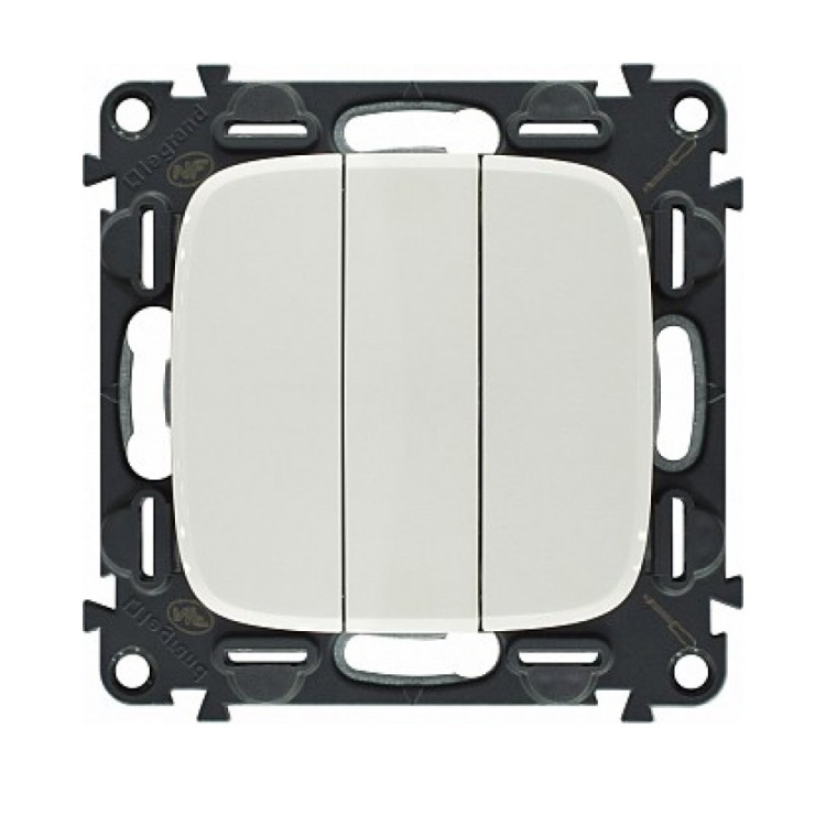 Выключатель трехклавишный Legrand Valena Allure белый 752003+755035
