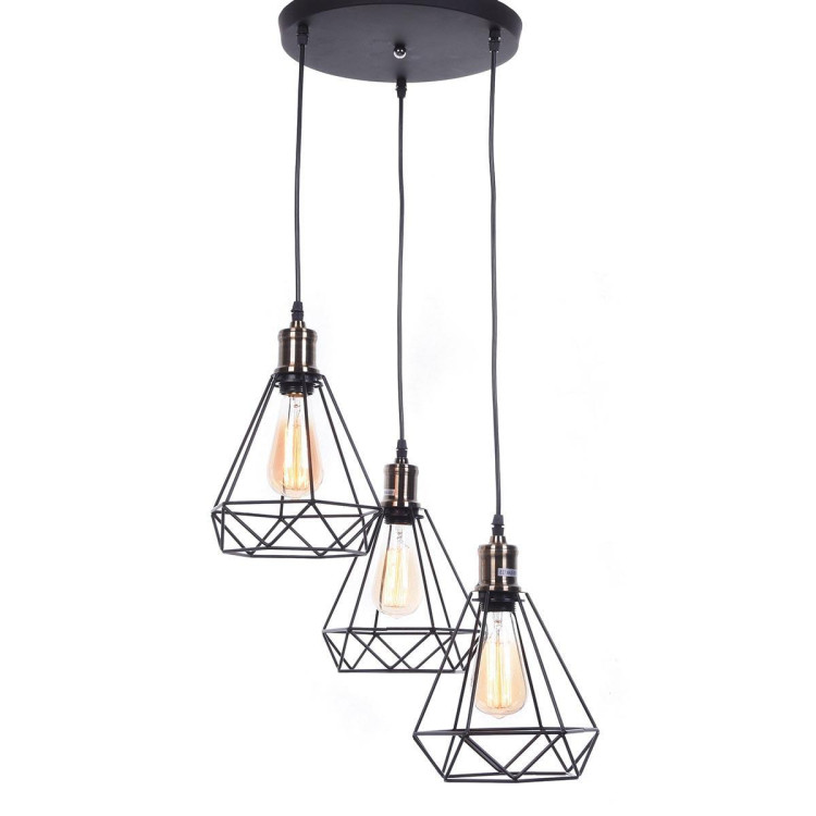 Подвесная люстра Lumina Deco Cobi LDP 11609-3 BK Подвесная люстра Lumina Deco Cobi LDP 11609-3 BK
