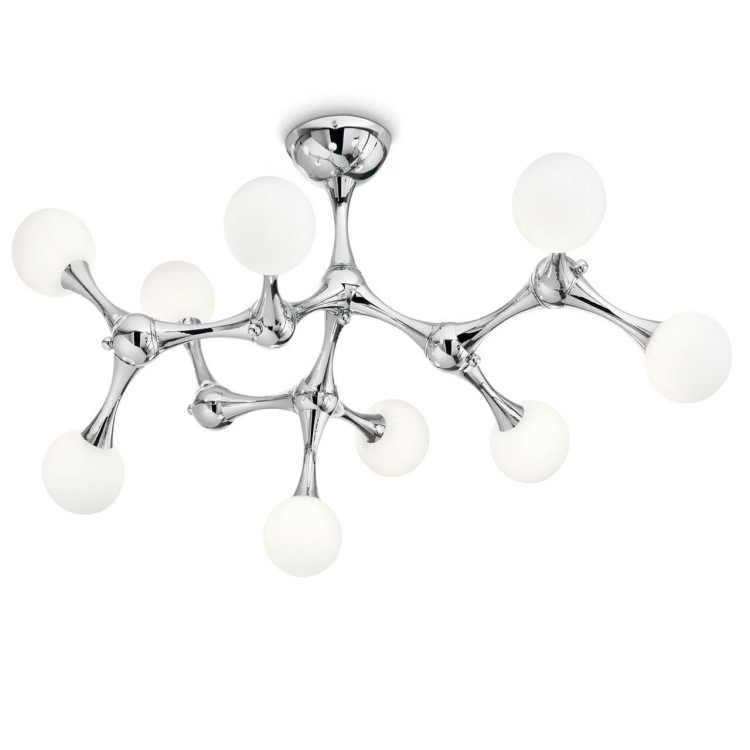 Потолочная люстра Ideal Lux Nodino PL9 Cromo 133393 Потолочная люстра Ideal Lux Nodino PL9 Cromo 133393