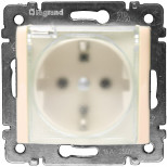 Розетка силовая Legrand Valena Classic 2K+3 с крышкой, с защитными шторками, слоновая кость 774120