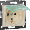Розетка силовая Legrand Valena Classic 2K+3 с крышкой, с защитными шторками, слоновая кость 774120