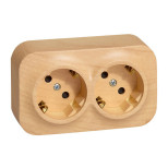 Розеточный блок Legrand Quteo 2x2К+З без шторок, дерево 782273