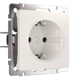 Розетка Werkel с заземлением перламутровый рифленый WL13-SKG-01-IP20 4690389124334