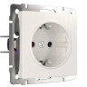 Розетка Werkel с заземлением перламутровый рифленый WL13-SKG-01-IP20 4690389124334