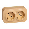 Розеточный блок Legrand Quteo 2x2К+З со шторками, дерево 782283
