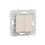 Переключатель двухклавишный Schneider Electric Unica New бежевый