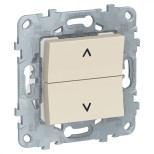 Выключатель двухклавишный для жалюзи Schneider Electric Unica New без фиксации, бежевый