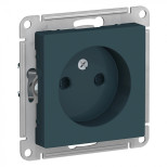 Розетка силовая Schneider Electric Atlas Design со шторками, без заземления, изумруд
