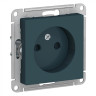 Розетка силовая Schneider Electric Atlas Design со шторками, без заземления, изумруд