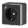 Розетка с заземлением, шторками и USB тип A+C Gallant чёрный хром W5071735
