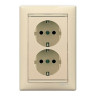 Розеточный блок Legrand Valena Classic 2x2K+3 с защитными шторками, слоновая кость 774371