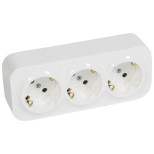 Розеточный блок Legrand Quteo 3x2К+З со шторками, белая 782218