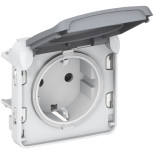 Розетка силовая Legrand Plexo IP55 2К+З на винтах, серая 069571