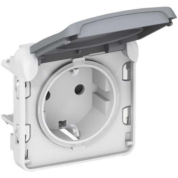 Розетка силовая Legrand Plexo IP55 2К+З на винтах, серая 069571