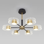 Потолочная светодиодная люстра Eurosvet Jet 90244/6 черный/золото