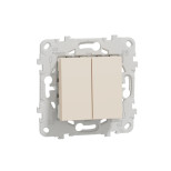 Переключатель двухклавишный перекрестный Schneider Electric Unica New бежевый