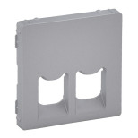 Лицевая панель Legrand Valena Life для двойных розеток RJ-45 и RJ-11, алюминий 755422