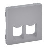 Лицевая панель Legrand Valena Life для двойных розеток RJ-45 и RJ-11, алюминий 755422