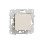 Выключатель одноклавишный Schneider Electric Unica New с подсветкой, бежевый