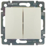 Выключатель двухклавишный Legrand Valena Classic слоновая кость 774305