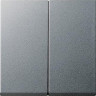 Лицевая панель Gira System 55 выключателя двухклавишного алюминий 029526