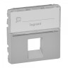 Лицевая панель Legrand Valena Life для розеток RJ-45 с держателем маркировки, алюминий 755472