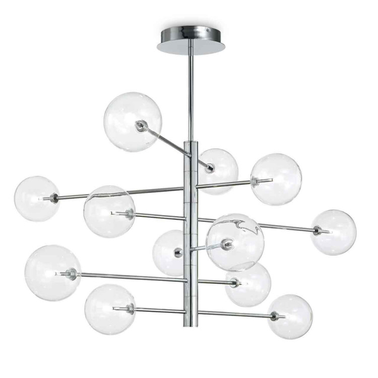 Подвесная люстра Ideal Lux Equinoxe SP12 Cromo 200118 Подвесная люстра Ideal Lux Equinoxe SP12 Cromo 200118