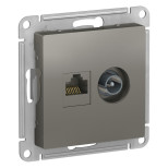Розетка TV+RJ-45 Schneider Electric Atlas Design сталь