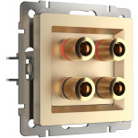 Акустическая розетка Werkel х4 шампань WL11-AUDIOx4 4690389124495