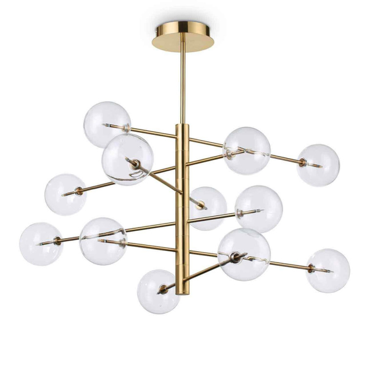 Подвесная люстра Ideal Lux Equinoxe SP12 Ottone Antico 200125 Подвесная люстра Ideal Lux Equinoxe SP12 Ottone Antico 200125