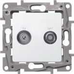 Розетка TV-SAT Legrand Etika двухкабельная, белая 672257