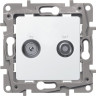 Розетка TV-SAT Legrand Etika двухкабельная, белая 672257