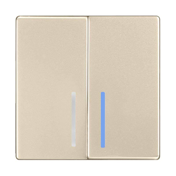 Выключатель Werkel двухклавишный с подсветкой шампань WL11-SW-2G-LED 4690389124662